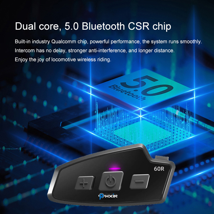 PHXIN Mesh interkom za 32 korisnika na motociklističkoj kacigi s ugrađenim Bluetooth slušalicom, polu-lice kaciga, smanjenje buke, Bluetooth 5.0