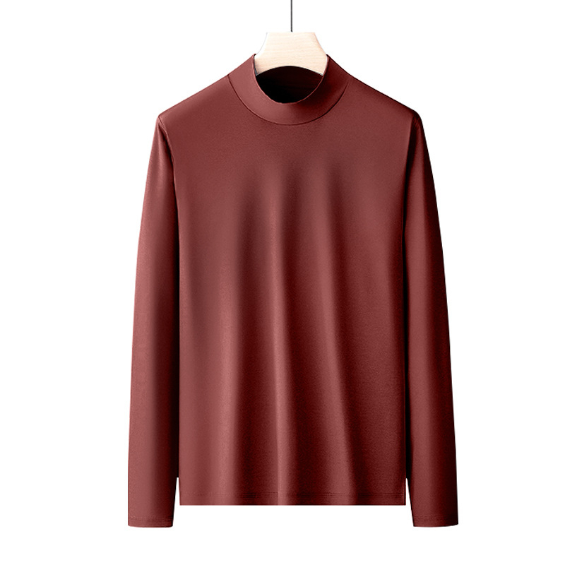 Muška pamučna majica s dugačkim rukavima i stojećim ovratnikom, slim fit, tanak materijal (100% pamuk; stojeći ovratnik; dugi rukavi; slim fit)