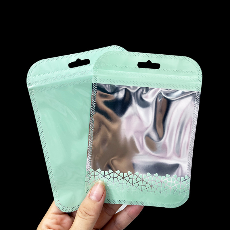 Ékszerek csomagoló tasakok, átlátszó macaron színű alumíniumfóliás zipzáras tasakok, mini ajándék tasakok, Prosperity márka, univerzális csomagolás, zárási hossz 3 cm