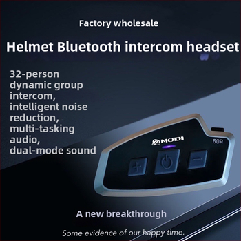 MODI 60R Motocyklové interkom slúchadlo Bluetooth 5.1, dosah 1000 m, vodeodolné, One-Touch networking, hudba a ovládanie hlasom