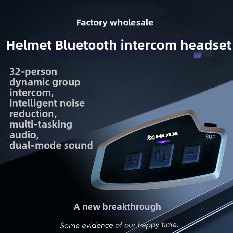 MODI 60R Motocyklové interkom slúchadlo Bluetooth 5.1, dosah 1000 m, vodeodolné, One-Touch networking, hudba a ovládanie hlasom