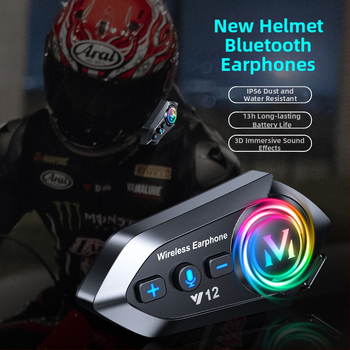 Bluetooth slúchadlo do prilby – obojstranné stereo, BT 5.0, dosah 10 m, 13 h batéria, dvojité spárovanie s telefónmi