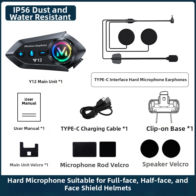 Bluetooth slúchadlo do prilby – obojstranné stereo, BT 5.0, dosah 10 m, 13 h batéria, dvojité spárovanie s telefónmi