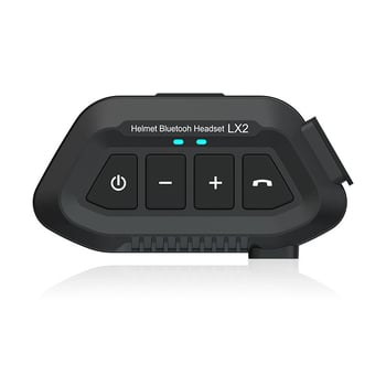 LX2 motorkerékpár sisakhoz Bluetooth headset zajcsökkentéssel, sztereó kétoldali, Bluetooth 5.3, 15 m hatótáv, zene és hívások
