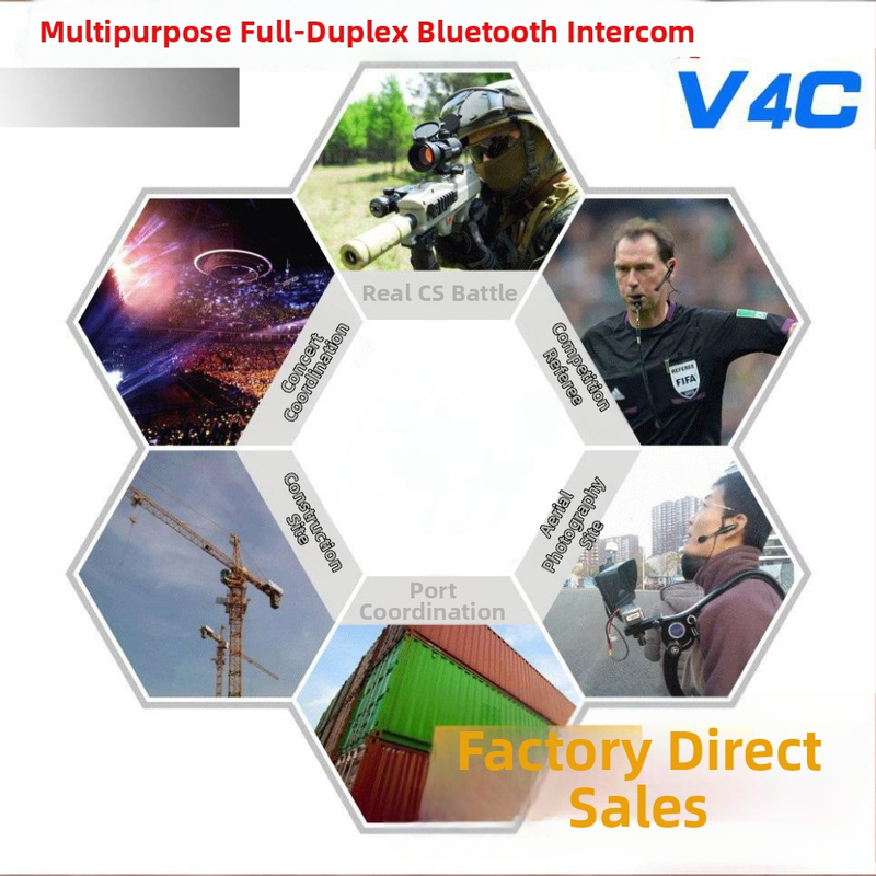 Interkom slúchadlo pre futbalového rozhodcu - Bluetooth 5.0, Nepremokavé, Tlmenie šumu, Dosah 800 m, Výdrž batérie 12 h