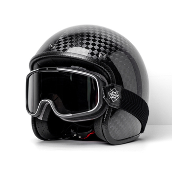 Cască de motocicletă din fibră de carbon 3/4, stil retro american, Huanshou, pentru adulți, călătorii, certificat 3C