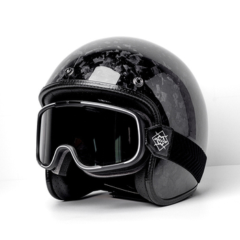 Cască de motocicletă din fibră de carbon 3/4, stil retro american, Huanshou, pentru adulți, călătorii, certificat 3C