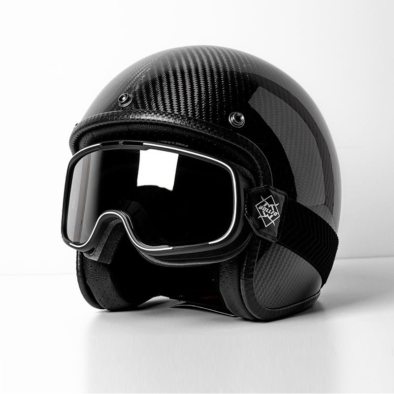 Cască de motocicletă din fibră de carbon 3/4, stil retro american, Huanshou, pentru adulți, călătorii, certificat 3C