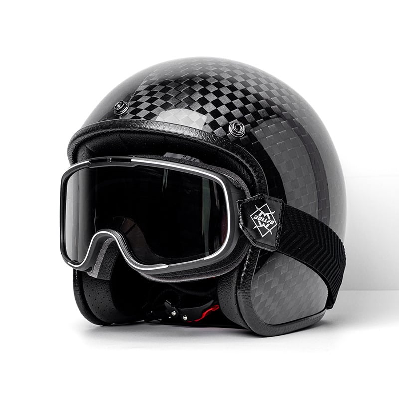 Cască de motocicletă din fibră de carbon 3/4, stil retro american, Huanshou, pentru adulți, călătorii, certificat 3C