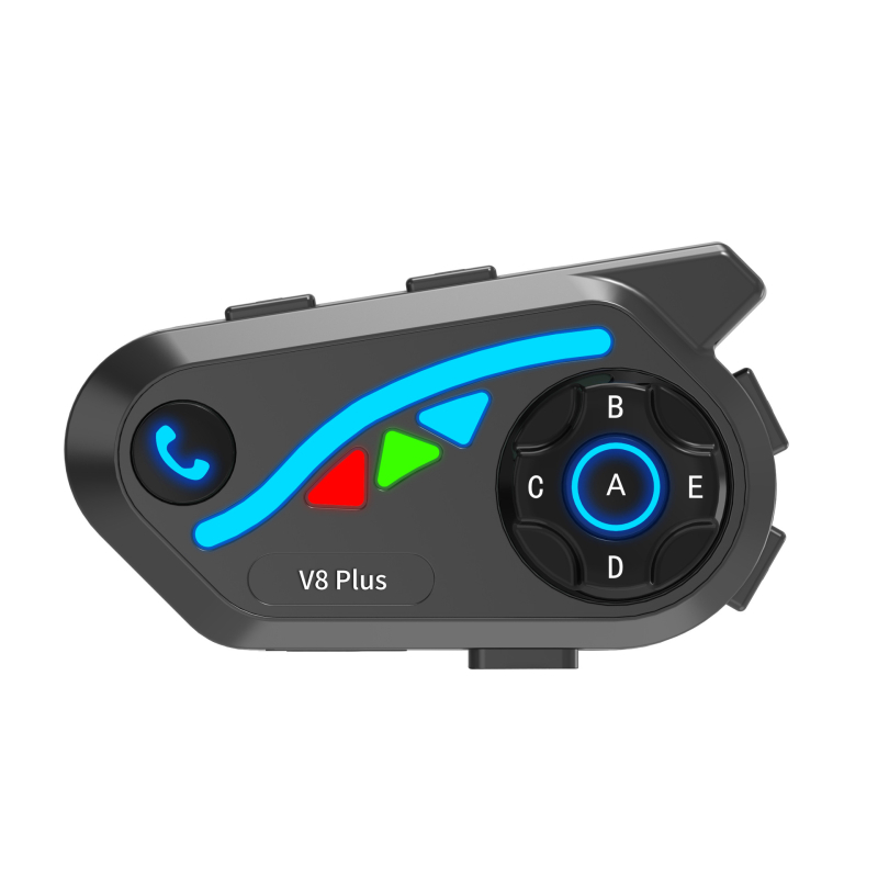 V8Plus Bluetooth interkom za skijanje i vožnju biciklom, real-time 1–7 interkom, domet 1500 m, prijenos glazbe, redukcija buke, Bluetooth 5.0 stereo