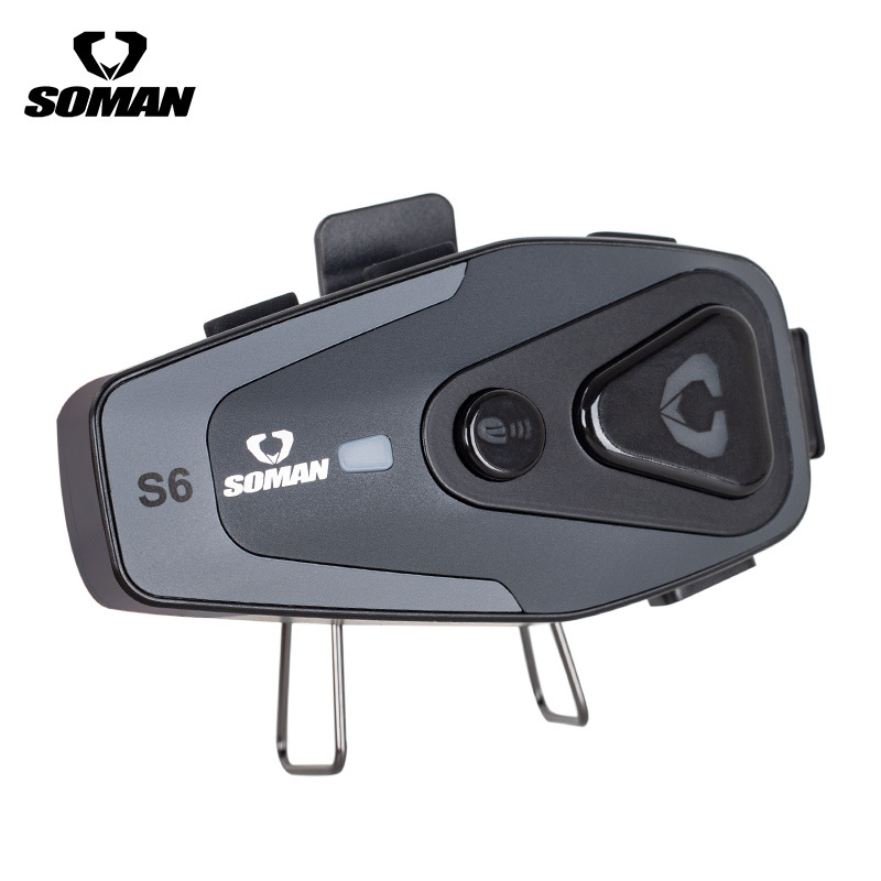 SOMAN Bluetooth headset za kacigu motocikla — vodootporni S6, domet 10 m, 25 h baterija, Bluetooth 5.0, 3D stereo zvuk