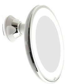 LED világítású sminktükör 10x nagyítással, szívófejes fali tükör a fürdőszobába