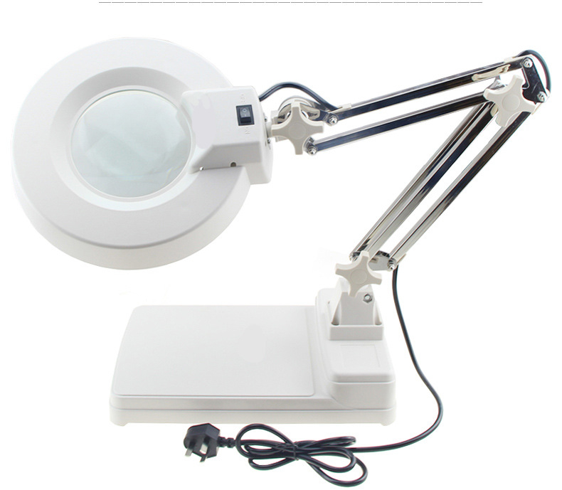 SK-C stolno povećalo s LED, sklopnim ramenom, povećanje 3×/5×/10×/15×/20×, materijal nehrđajućeg čelika/plastika