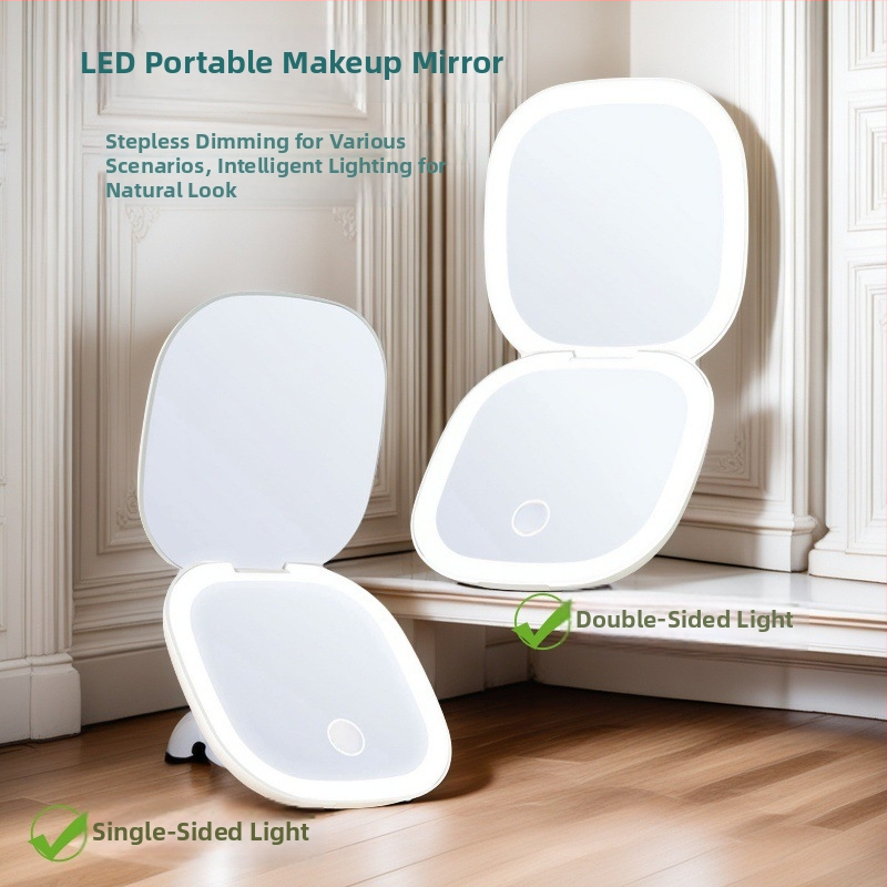 LED tükör ABS kerettel, ezüst tükör, Termékkód CSM039, Egyedi logó nyomtatás