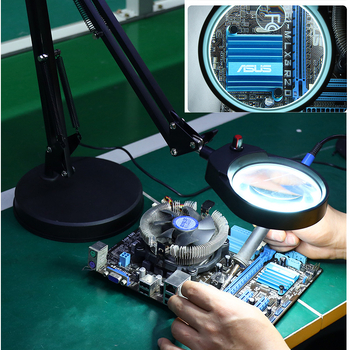 Stolna lampa s povećalom na klipsu, dvostruka namjena, metalno kućište, PD97ST, zaštita očiju