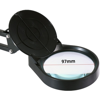 Stolna lampa s povećalom na klipsu, dvostruka namjena, metalno kućište, PD97ST, zaštita očiju