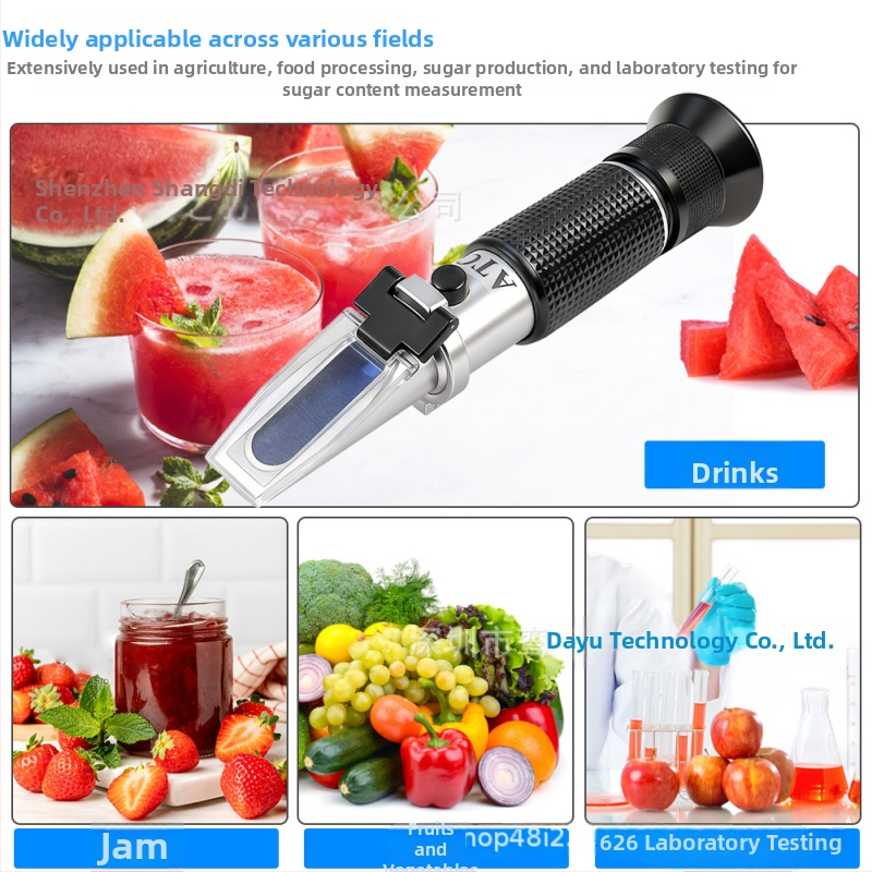Ručný refraktometer 0-32% Brix, meranie cukru v šťavách, sirupoch a dezertoch