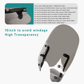 Akrilno prednje staklo za motocikl Harley Dyna Streetfighter/Softail — model: prednje staklo, materijal: akril, marka: Hgp