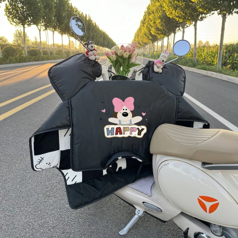 Κουβέρτα ανεμοπροστασίας με φλις επένδυση για μοτοσικλέτες και ηλεκτρικά οχήματα, πολυεστέρας, αδιάβροχη, χειμερινή χρήση