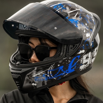 Aishi 3C certificirana kaciga za motocikl s punim licem, Bluetooth, za sve sezone