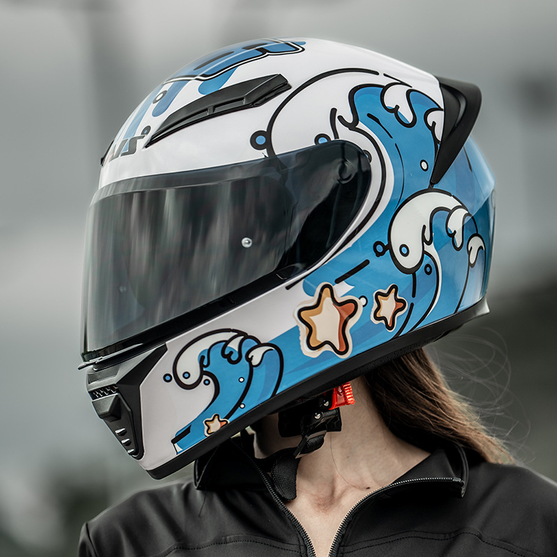 Aishi 3C certificirana kaciga za motocikl s punim licem, Bluetooth, za sve sezone