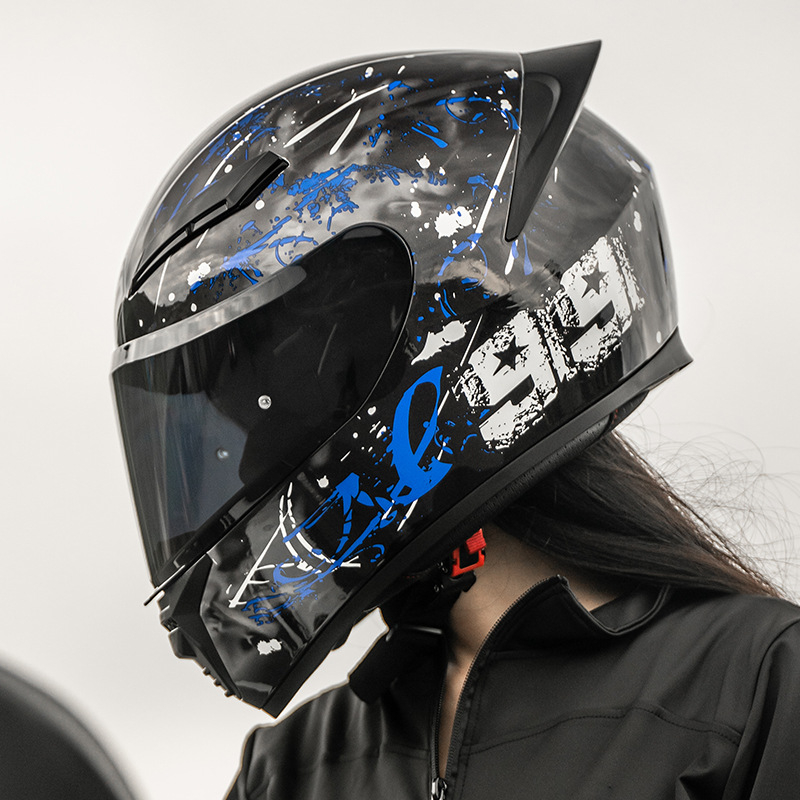 Aishi 3C certificirana kaciga za motocikl s punim licem, Bluetooth, za sve sezone