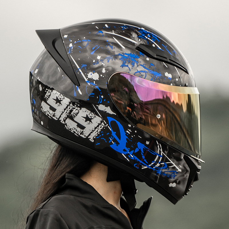 Aishi 3C certificirana kaciga za motocikl s punim licem, Bluetooth, za sve sezone