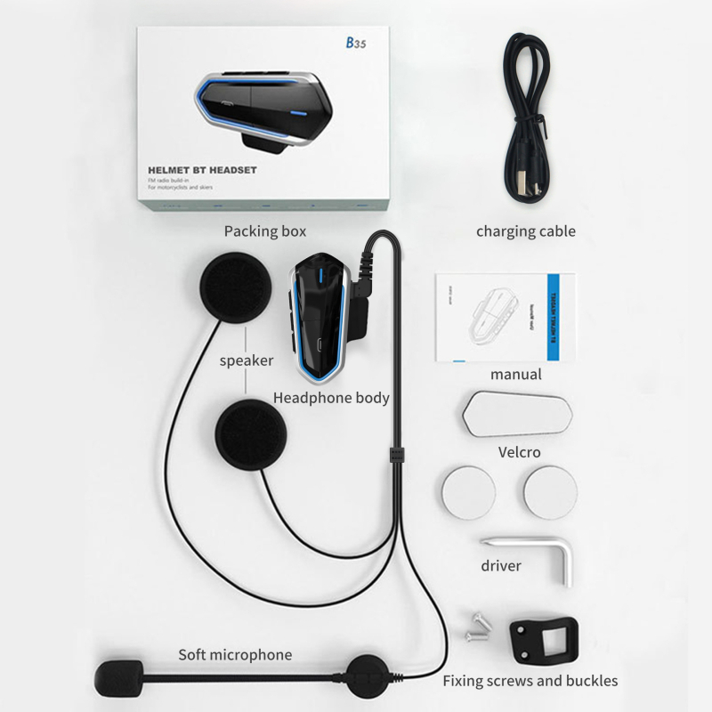 Bluetooth slušalica za motociklističku kacigu, Type-C, bežična, za pozive tijekom vožnje, model B35