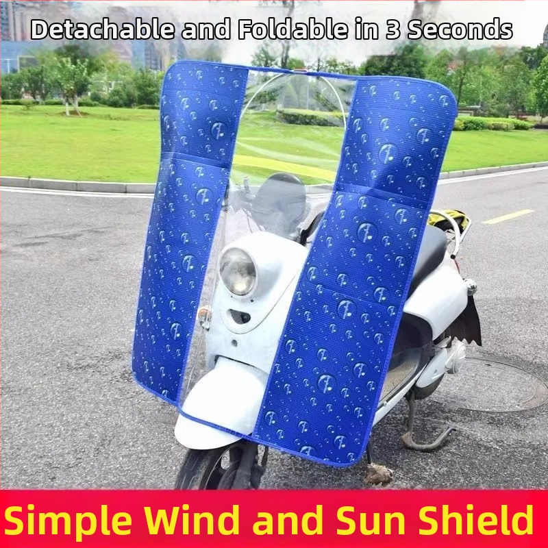 Priehľadný kryt predného veterného skla z PVC pre elektrické vozidlo — vhodný pre trojkolesové vozidlo, motorku a elektrické auto, s tlačeným logom, nie je vodeodolný