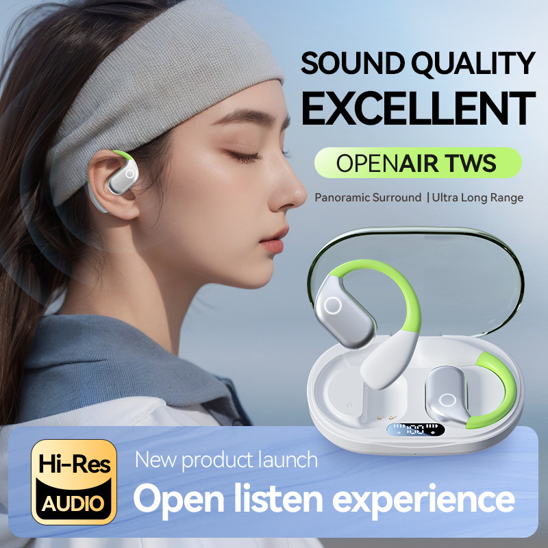 Prijenosne Open-Ear Bluetooth slušalice za sport i trčanje, bežične, Bluetooth 5.4, 4–8 sati trajanja, vodootporne