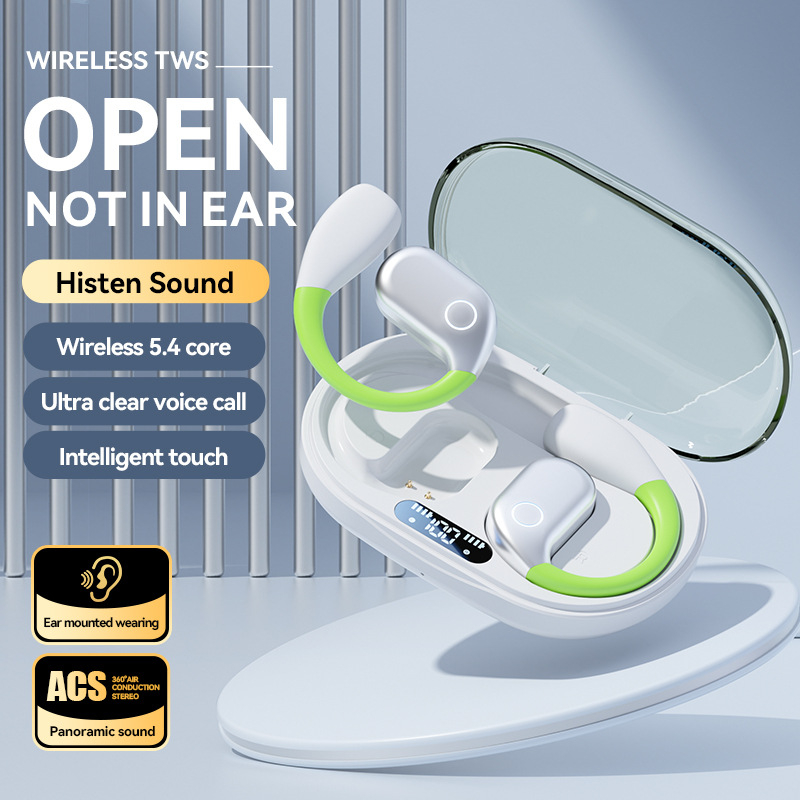 Prijenosne Open-Ear Bluetooth slušalice za sport i trčanje, bežične, Bluetooth 5.4, 4–8 sati trajanja, vodootporne