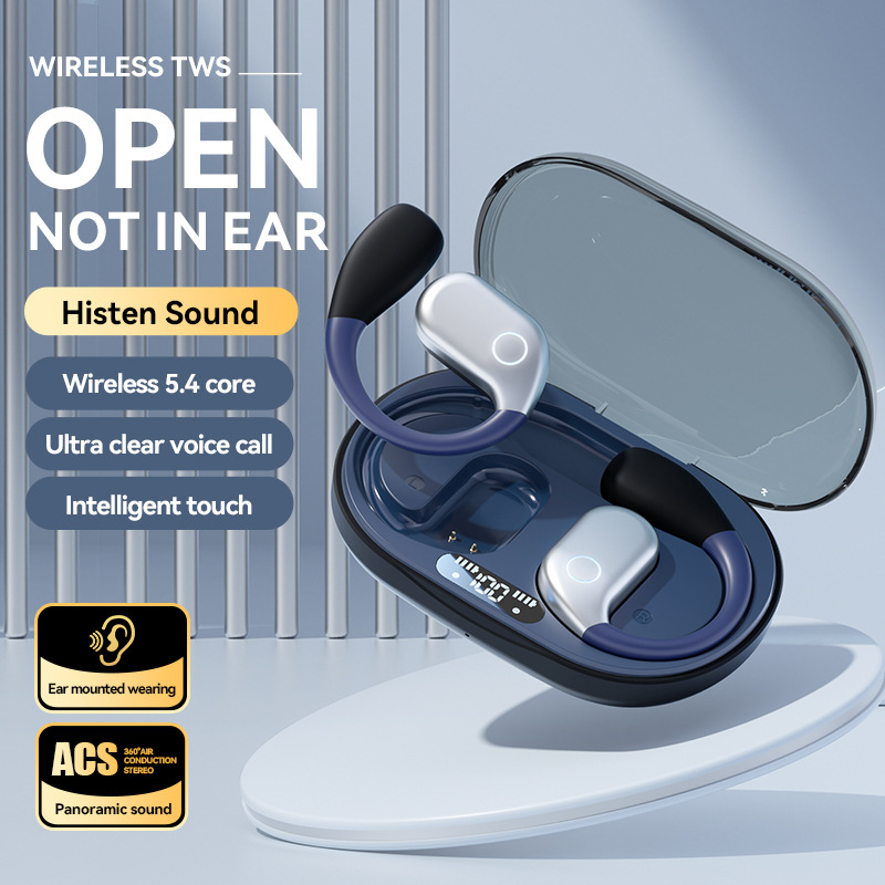 Prijenosne Open-Ear Bluetooth slušalice za sport i trčanje, bežične, Bluetooth 5.4, 4–8 sati trajanja, vodootporne