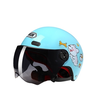 ANSH Cască pentru copii pentru motocicletă electrică, tip half-helmet, ABS+PC, certificare 3C, toate sezoanele, pentru vehicule electrice