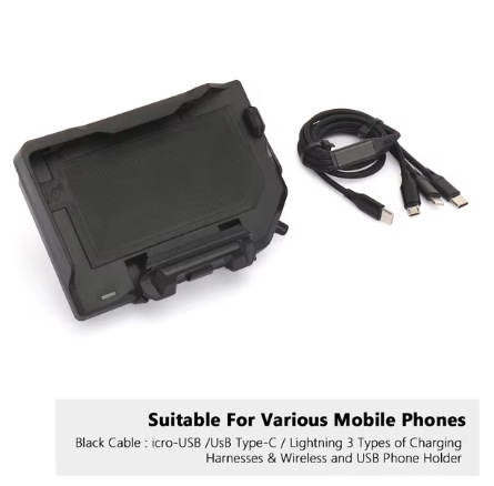 Držač navigacije za motocikl s USB punjačem i bežičnim punjenjem, universalni, kompatibilan s BMW R1250GS, F900R, F850GS, R1300GS