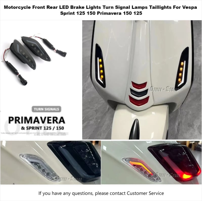 Otili LED pokazivači smjera za Vespa Sprint Primavera, prednji i stražnji, četverodijelni set, kompatibilan s Piaggio Vespa Sprint 125/150