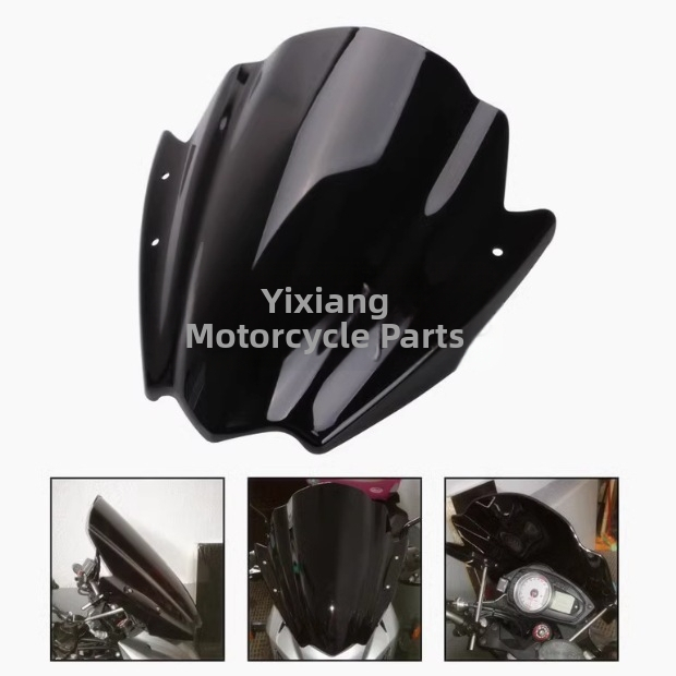Štít motocykla s držiakom — vysoký, hrubší PC štít, model WW029, kompatibilný s Honda, BMW, Yamaha, KTM, Kawasaki, Ducati