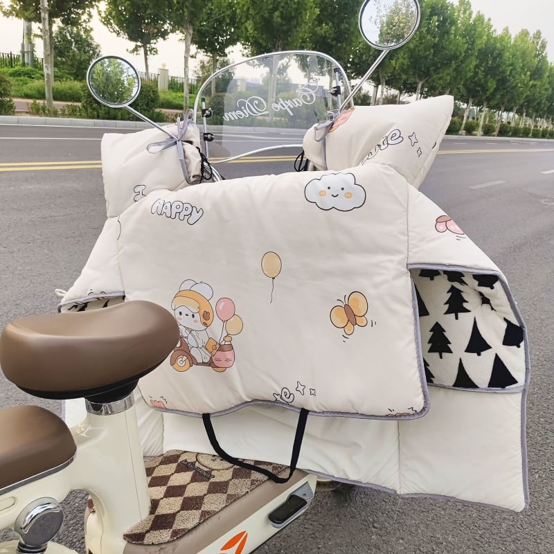 Κάλυμμα ανέμου για ηλεκτρικά οχήματα και μοτοσικλέτες με χειμερινή βελούδινη επένδυση, αδιάβροχο και ανθεκτικό στον άνεμο, πολυεστερικό ύφασμα, κατάλληλο για όλες τις εποχές