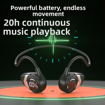 Casti Bluetooth cu conductie osoasa, design deschis pentru ureche, ecran digital, Bluetooth 5.0, autonomie de peste 8 ore