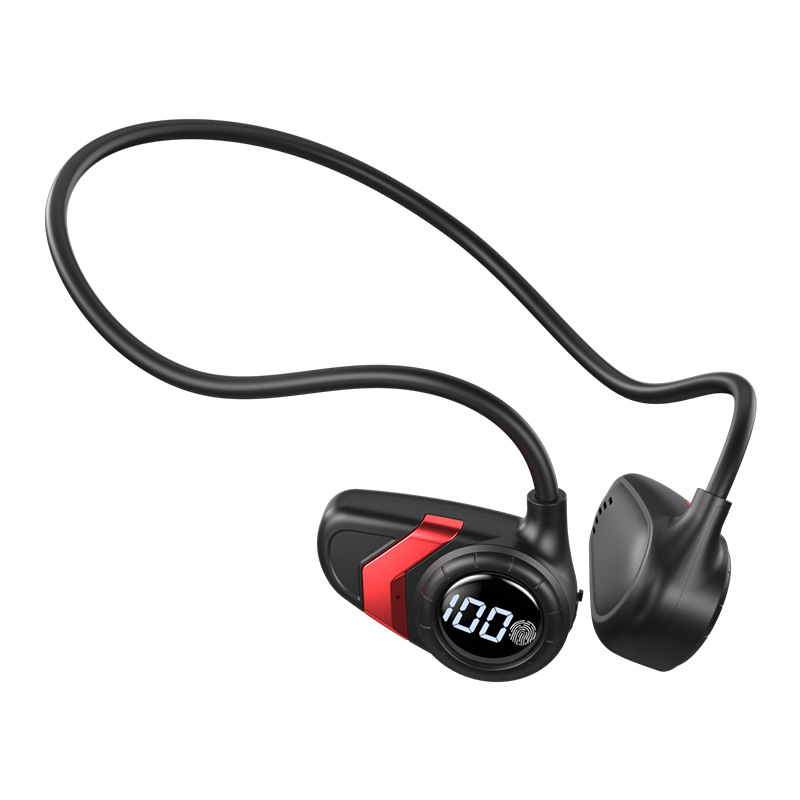 Casti Bluetooth cu conductie osoasa, design deschis pentru ureche, ecran digital, Bluetooth 5.0, autonomie de peste 8 ore