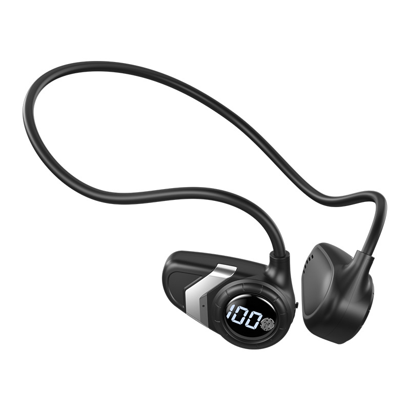 Casti Bluetooth cu conductie osoasa, design deschis pentru ureche, ecran digital, Bluetooth 5.0, autonomie de peste 8 ore