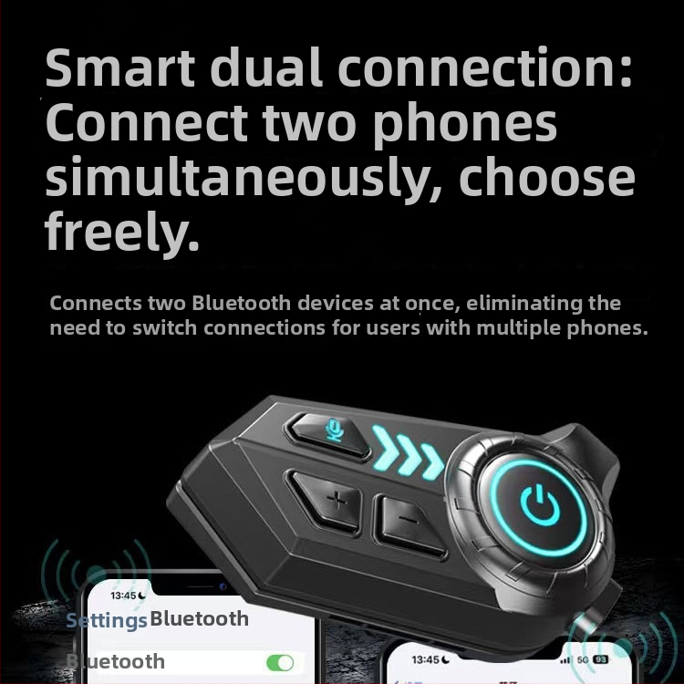 X10C Bluetooth slúchadlo na prilbu – Nepremokavé, Potlačenie hluku, Bluetooth 6.0, Batéria 400 mAh, Dlhá výdrž, Nosenie nad ušami, Ovládanie dotykom + tlačidlom