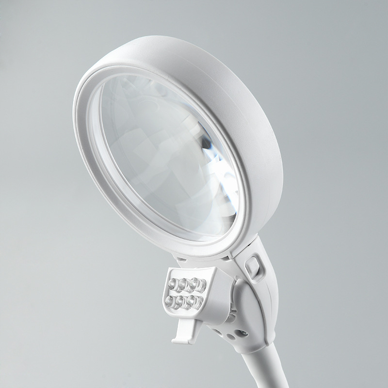 Stolna klips lupa s LED rasvjetom za popravak telefona, povećanje 40x/100x, sa stalkom