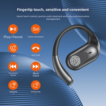 Bluetooth sport slušalice s otvorenim uhom i ušnom kopčom, stereo zvuk, Bluetooth 5.4, domet 10 m, trajanje baterije 4–8 sati