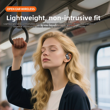 Bluetooth sport slušalice s otvorenim uhom i ušnom kopčom, stereo zvuk, Bluetooth 5.4, domet 10 m, trajanje baterije 4–8 sati