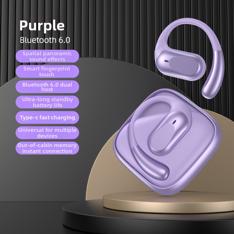 Bluetooth sport slušalice s otvorenim uhom i ušnom kopčom, stereo zvuk, Bluetooth 5.4, domet 10 m, trajanje baterije 4–8 sati