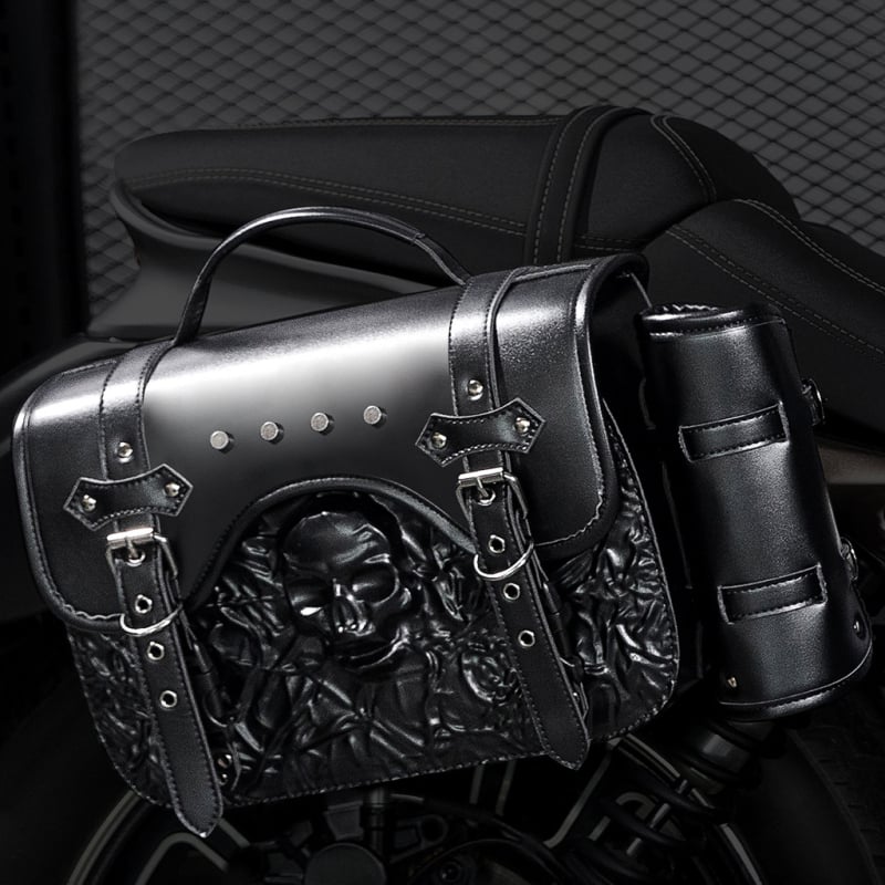 Motorska bočna torbica - PU koža, punk stil, nišni dizajn, GEARDUKE FBG398CF, kompatibilno s motociklima i električnim vozilima