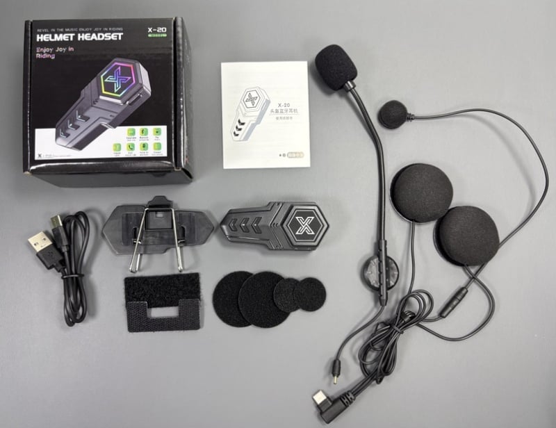 Headset Bluetooth pentru cască, Bluetooth 5.0, baterie de 30 h, rază de 50 m, impermeabil și reducere a zgomotului