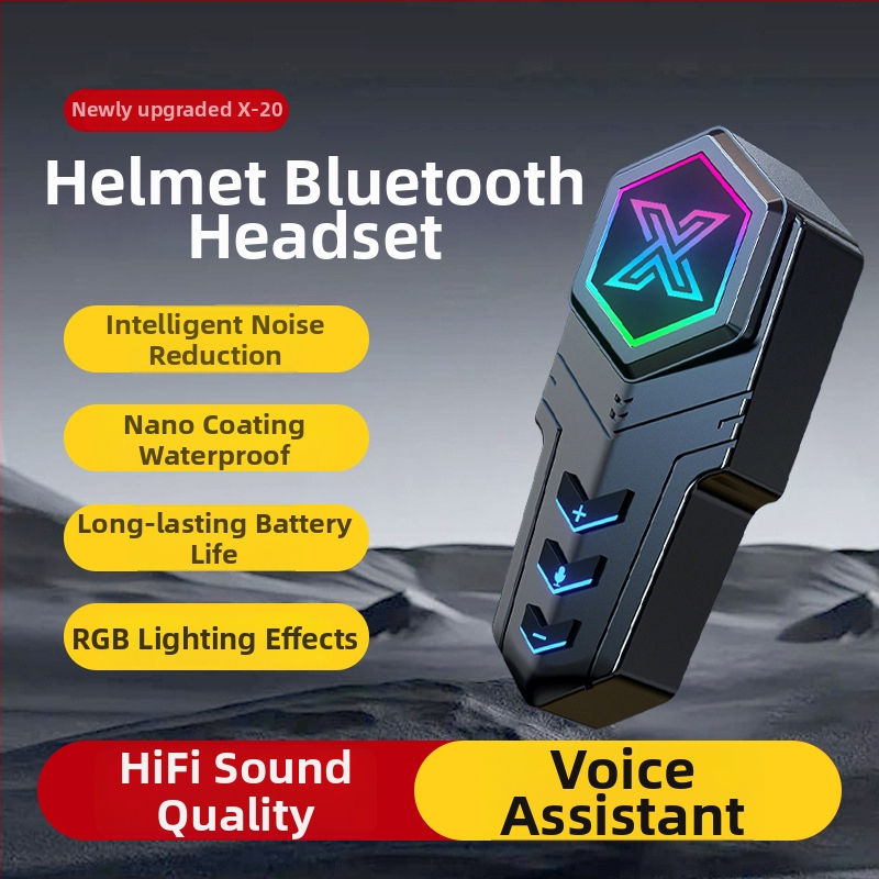 Headset Bluetooth pentru cască, Bluetooth 5.0, baterie de 30 h, rază de 50 m, impermeabil și reducere a zgomotului