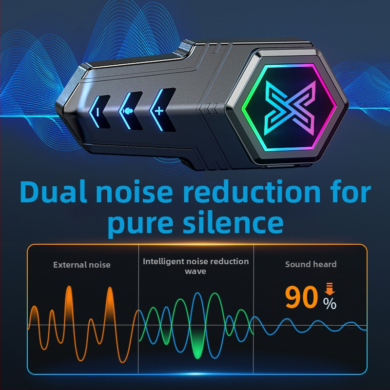 Headset Bluetooth pentru cască, Bluetooth 5.0, baterie de 30 h, rază de 50 m, impermeabil și reducere a zgomotului