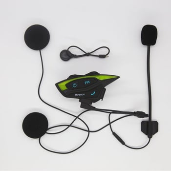 Shark 02 motorkerékpár Bluetooth interkom – Kétoldalas sztereó fejhallgató, Bluetooth 5.0, 800 m hatótávolság, 30 h üzemidő, Qualcomm chip